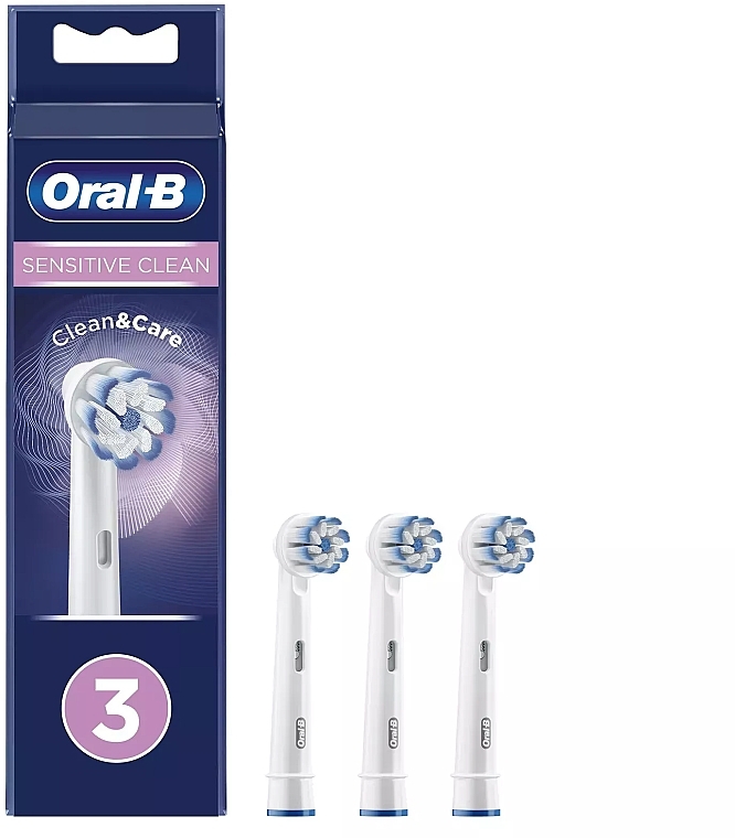 Replaceable Electric Toothbrush Heads, 3 pcs - Oral-B Sensitive Clean & Care — photo N1