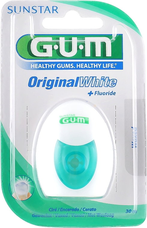 Waxed Dental Floss with Fluoride - G.U.M Original White Floss — photo N1