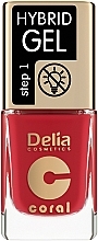 Fragrances, Perfumes, Cosmetics Nail Gel Polish - Delia Cosmetics Coral Nail Hybrid Gel