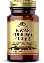 Food Supplement "Folic Acid", 400mcg - Solgar Health & Beauty Folate 666 MCG DFE — photo N1