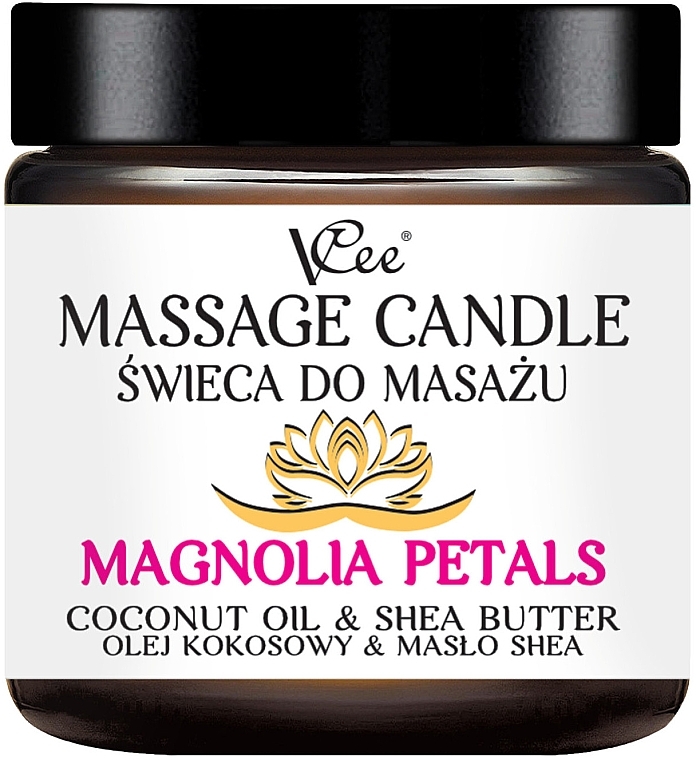 GIFT! Magnolia Petals Massage Candle - VCee Massage Candle Magnolia Petals Coconut Oil & Shea Butter — photo N1