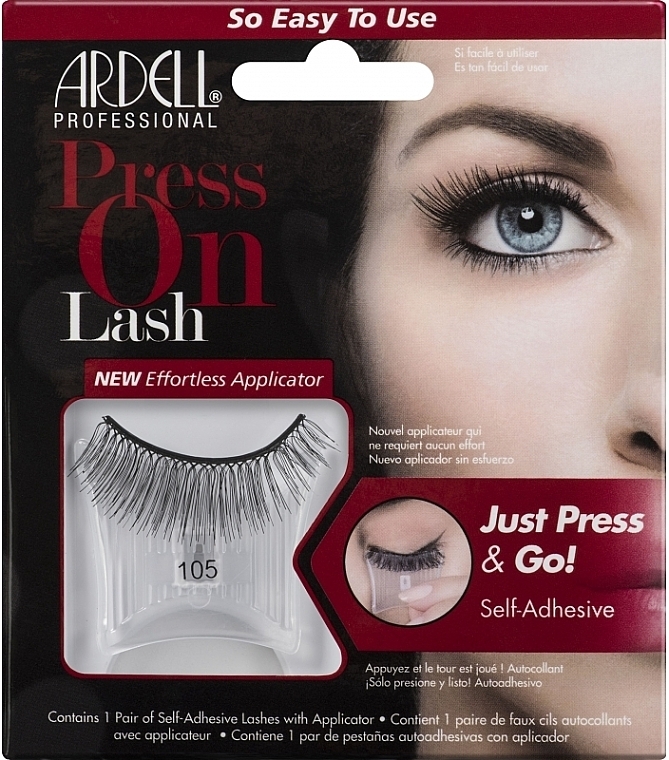 False Lashes - Ardell Press On Lash 105 Black — photo N1