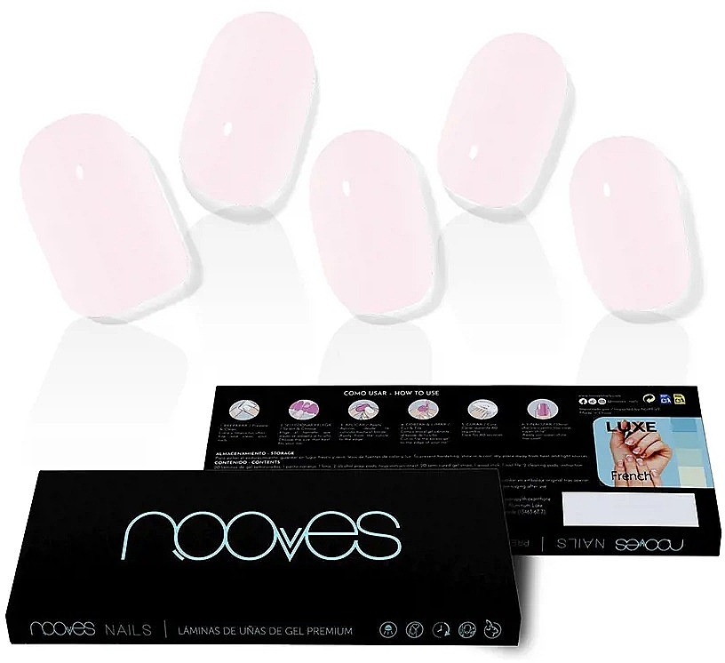 Gel Nail Sticker Set - Novoves Premium Luxe Solid Pale Pink — photo N2