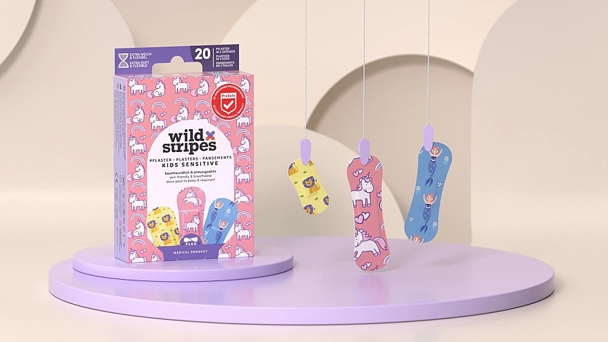 A set of plasters for children, 20 pcs. - Wild Stripes Plasters Kids Sensitive Fantasy — photo N3