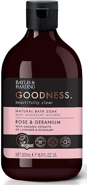 Bubble Bath - Baylis & Harding Goodness Rose & Geranium Natural Bath Soak — photo N1