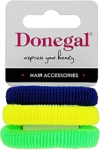 Fragrances, Perfumes, Cosmetics Hair Ties 3 pcs, FA-5680, blue, yellow, green - Donegal