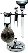 Fragrances, Perfumes, Cosmetics Shaving Set - Golddachs Finest Badger, Mach3 Metal Chrome Acrylic (sh/brush + razor + stand)