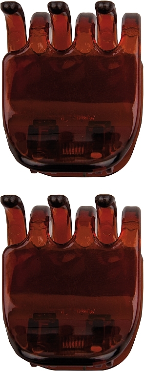 Claw Clip, 3,5 cm, 2 pcs, brown - Titania — photo N1