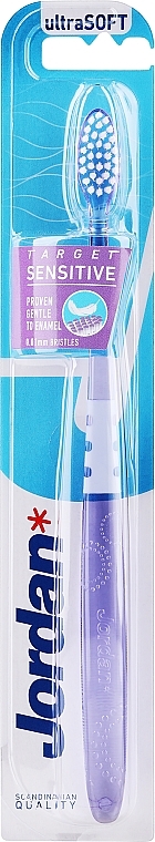 Toothbrush for Sensitive Teeth & Gums, ultra-soft, purple with circles - Jordan Target Sensitive — photo N1