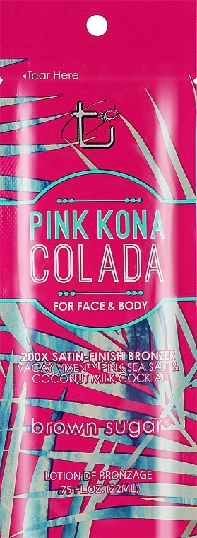 Solarium Cream with Satin Bronzants, Coconut Milk & Pink Sea Salt - Brown Sugar Pink Kona Colada 200X (sample) — photo N1