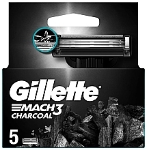 Fragrances, Perfumes, Cosmetics Shaving Cartridges, 5 pcs. - Gillette Mach3 Charcoal