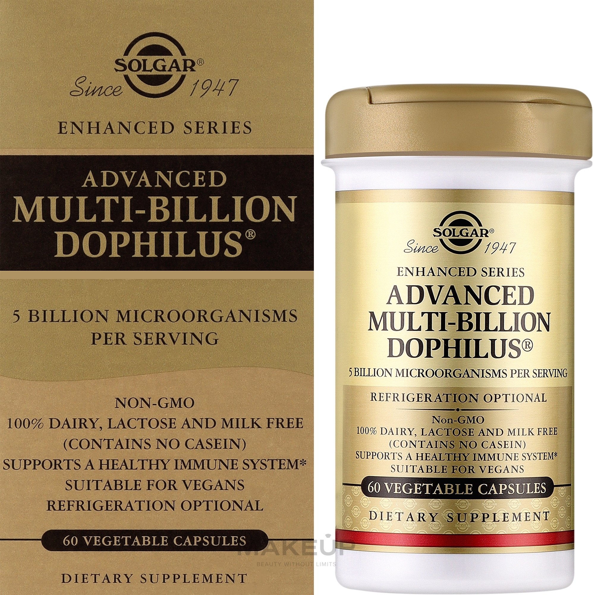 Complex Probiotics 'Multi-Bilion Dophilus' - Solgar Advanced Multi-Billion Dophilus Food Supplement — photo 60 szt.