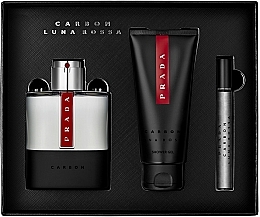 Prada Luna Rossa Carbon - Set (edt/100ml + edt/mini/10ml + sh/gel/100ml) — photo N2