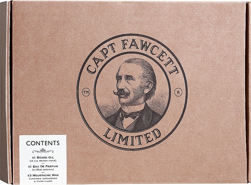 Captain Fawcett Original - Set (edp/50ml + beard/oil/50ml + wax/3x15ml) — photo N4
