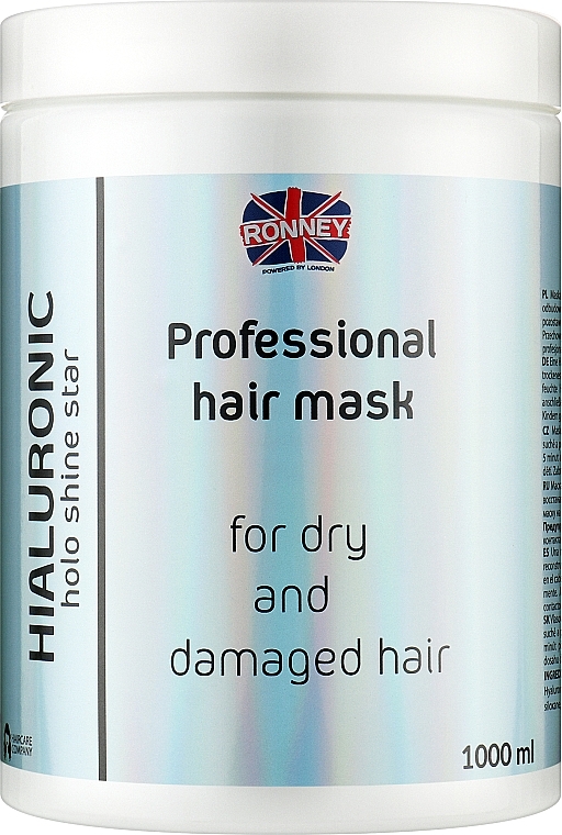 Moisturizing Hyaluronic Acid Mask for Dry & Damaged Hair - Ronney Professional Holo Shine Star Hialuronic Mask — photo N1