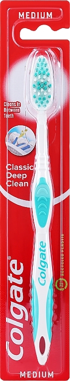 Classic Health Toothbrush, medium, turquoise - Colgate Classic Deep Clean — photo N1