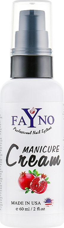 Moisturizing Hand & Cuticle Cream 'Pomegranate' - Fayno Manicure Cream — photo N1