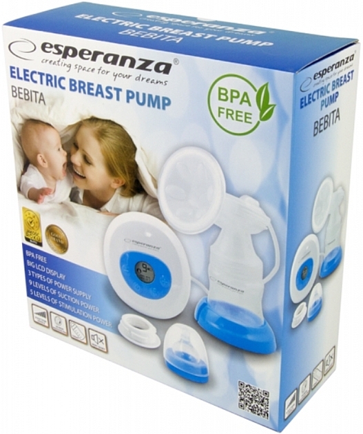Electric Breast Pump, blue - Esperanza ECM001B Bebita — photo N2
