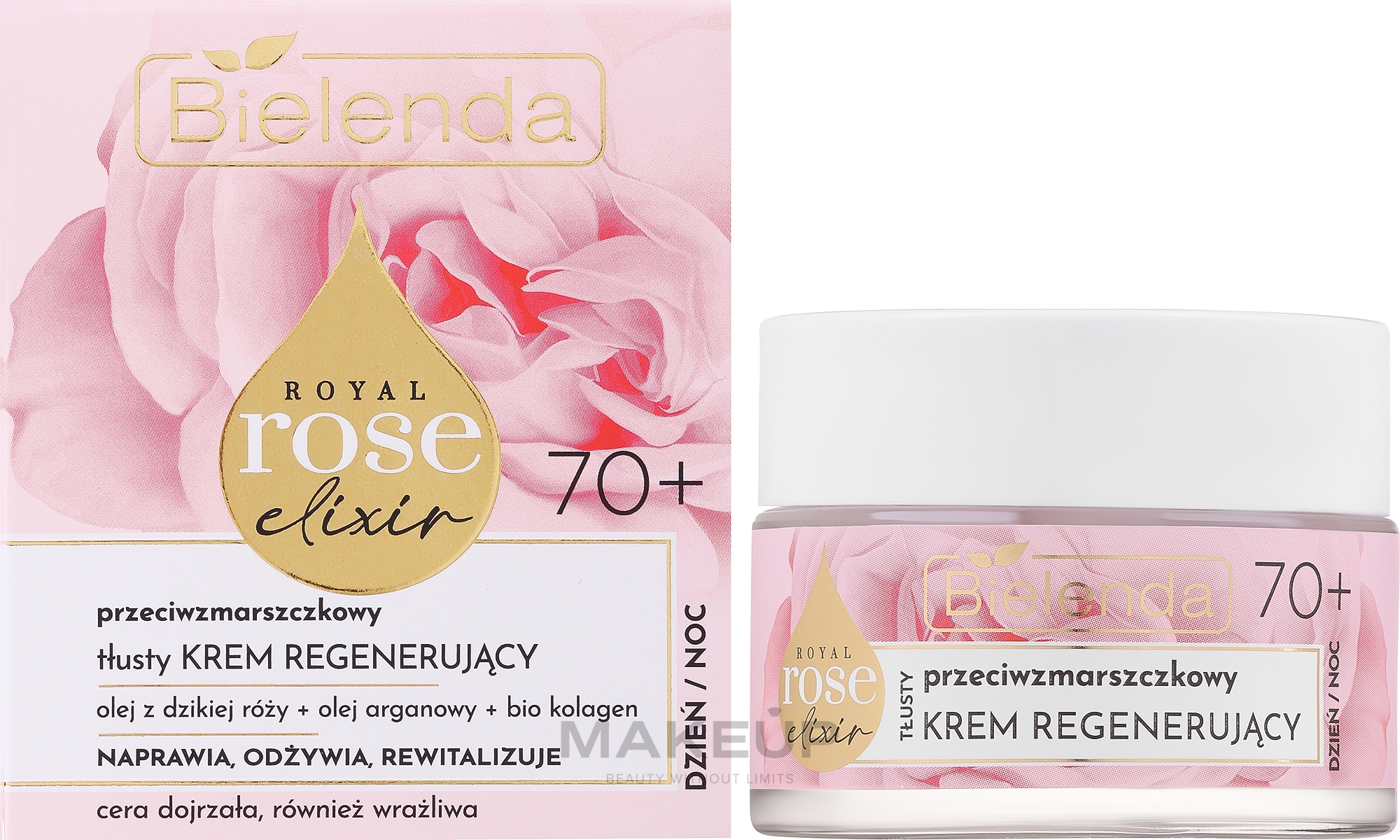 Anti-Wrinkle Face Cream 70+ - Bielenda Royal Rose Elixir Face Cream — photo 50 ml