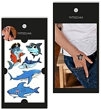 Fragrances, Perfumes, Cosmetics Temporary Tattoo "Sharks" - Tattooshka