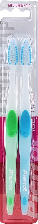 Toothbrush, medium-hard, green + blue - Pierrot Action Tip Hard — photo N1