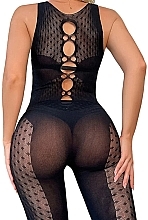 Erotic Bodysuit with Diamonds, elastic, black - Lolita Accessories — photo N2