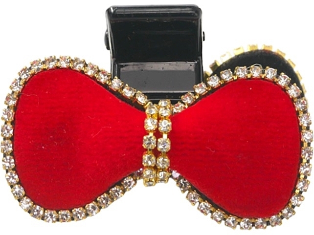 Claw Clip, black and red with crystals - Lolita Accessories — photo N1