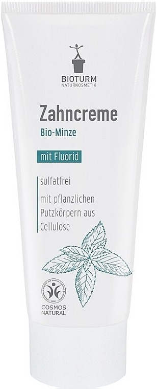 Natural Toothpaste with Organic Mint Extract - Bioturm Organic Herbal Toothpaste With Fluoride — photo N1