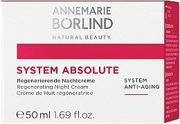 Fragrances, Perfumes, Cosmetics Regenerating Night Face Cream - Annemarie Borlind System Absolute Regenerating Night Cream
