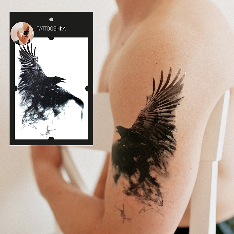 Temporary Tattoo "Crow" - Tattooshka — photo N4