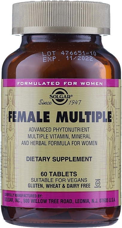 Female Vitamin Complex - Solgar Female Multiple — photo N5