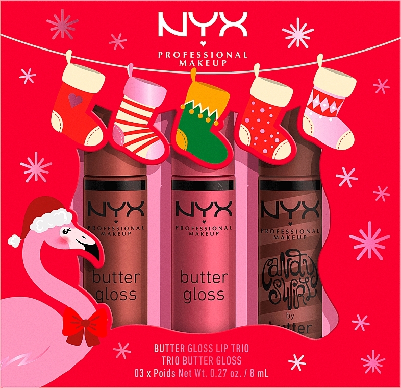 Set - NYX Professional Makeup Butter Gloss Lip Trio (lip/gloss/3x4ml) — photo N1