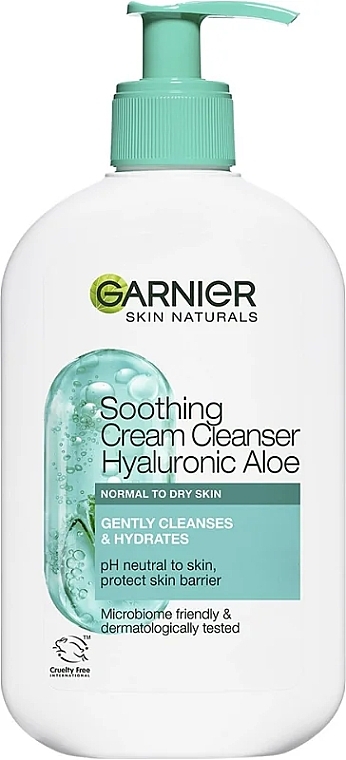 Face Cleansing Cream - Garnier Skin Naturals Soothing Cream Cleanser Hyaluronic Aloe — photo N1