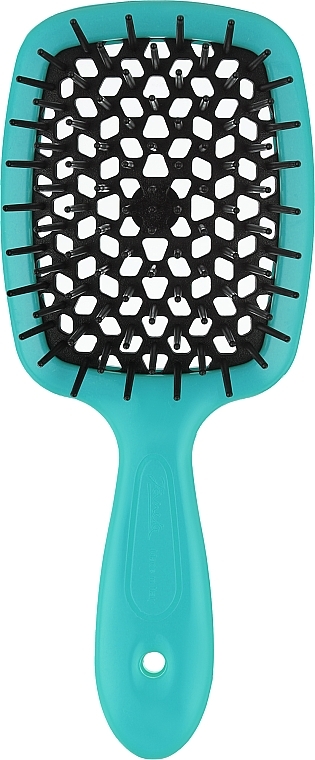 Hair Brush 72SP226, black teeth, turquoise - Janeke SuperBrush Vented Small — photo N1