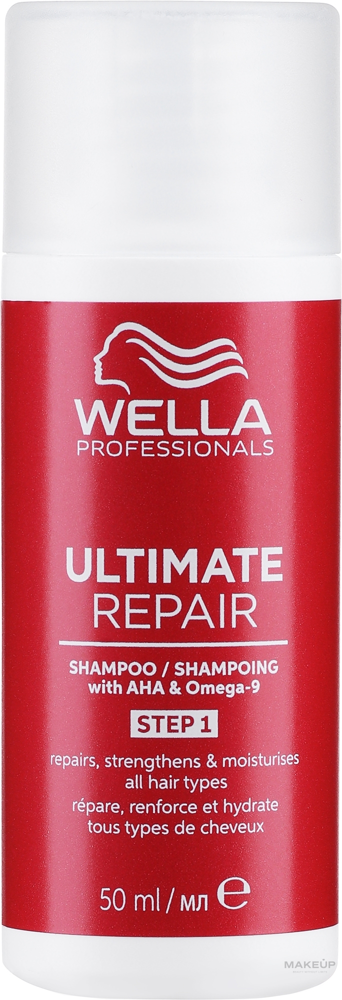 Shampoo for All Hair Types - Wella Professionals Ultimate Repair Shampoo With AHA & Omega-9 — photo 50 ml