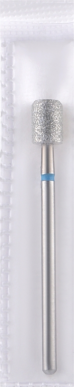 Diamond Nail File Drill Bit, cylinder, L-7 mm, 5.0 mm, blue - Head The Beauty Tools — photo N1