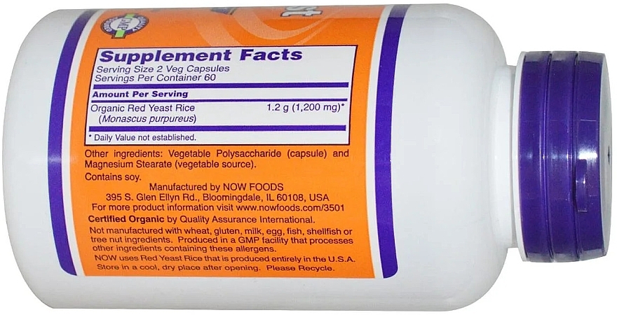 Red Yeast Rice, 600mg, capsules - Now Foods Red Yeast Rice, 600mg — photo N3