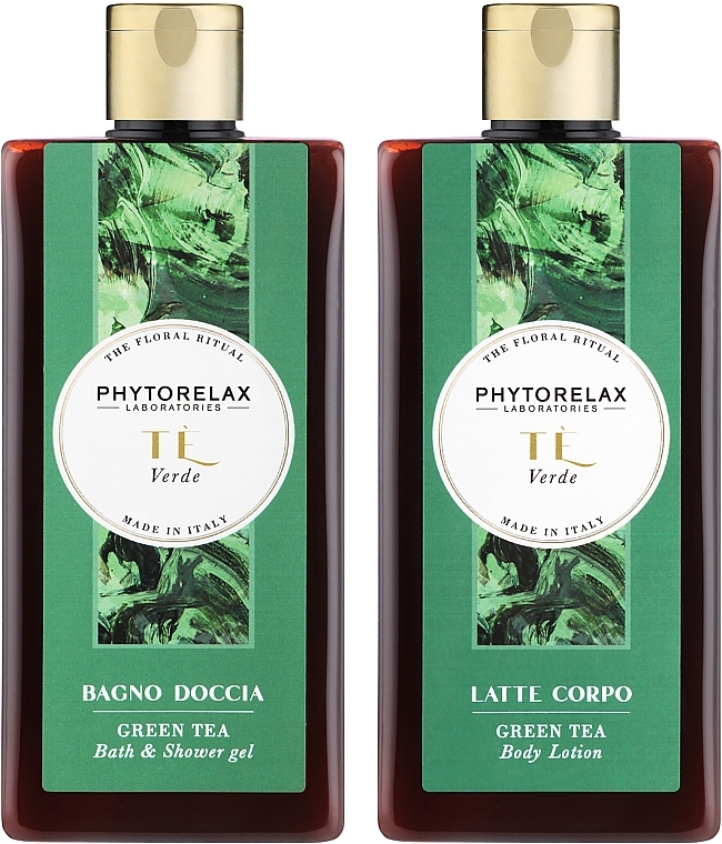 Set - Phytorelax Laboratories The Floral Ritual Green Tea (sh/gel/250ml + b/lot/250ml) — photo N2