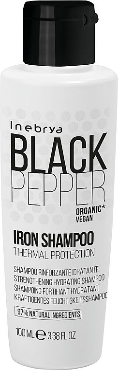 Strengthening Moisturizing Shampoo - Inebrya Black Pepper Iron Shampoo — photo N2