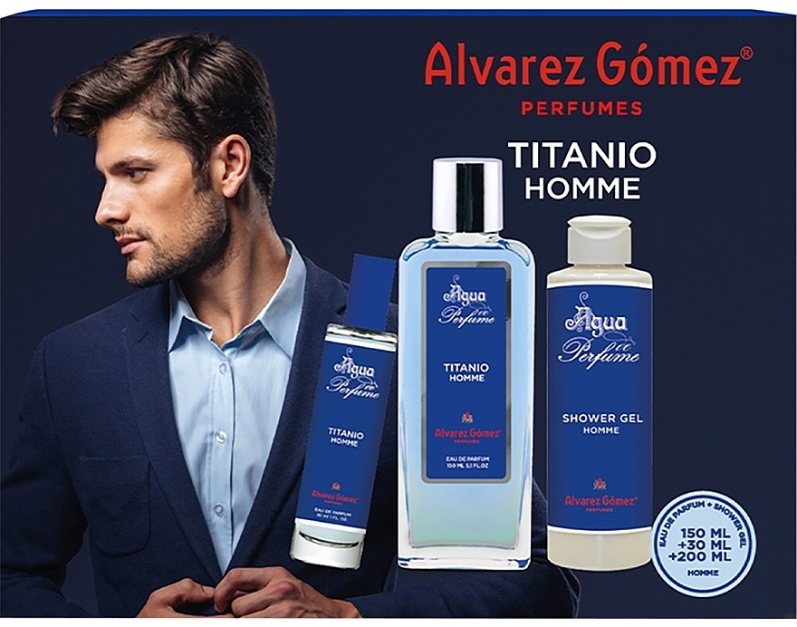 Alvarez Gomez Agua de Perfume Titanio - Set (edp/150ml + edp/30ml + sh/gel/200ml) — photo N1