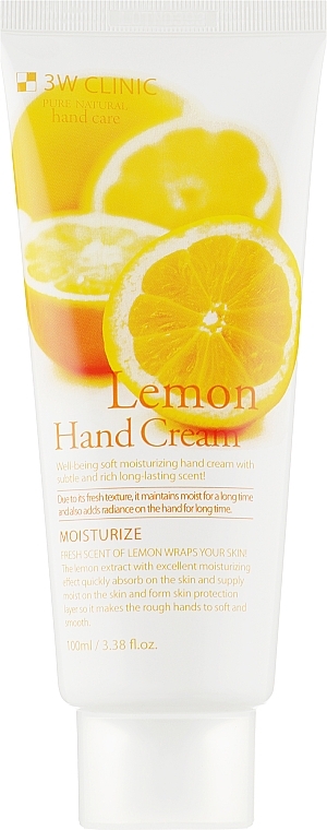 Moisturizing Hand Cream with Lemon Extract - 3W Clinic Lemon Hand Cream — photo N2
