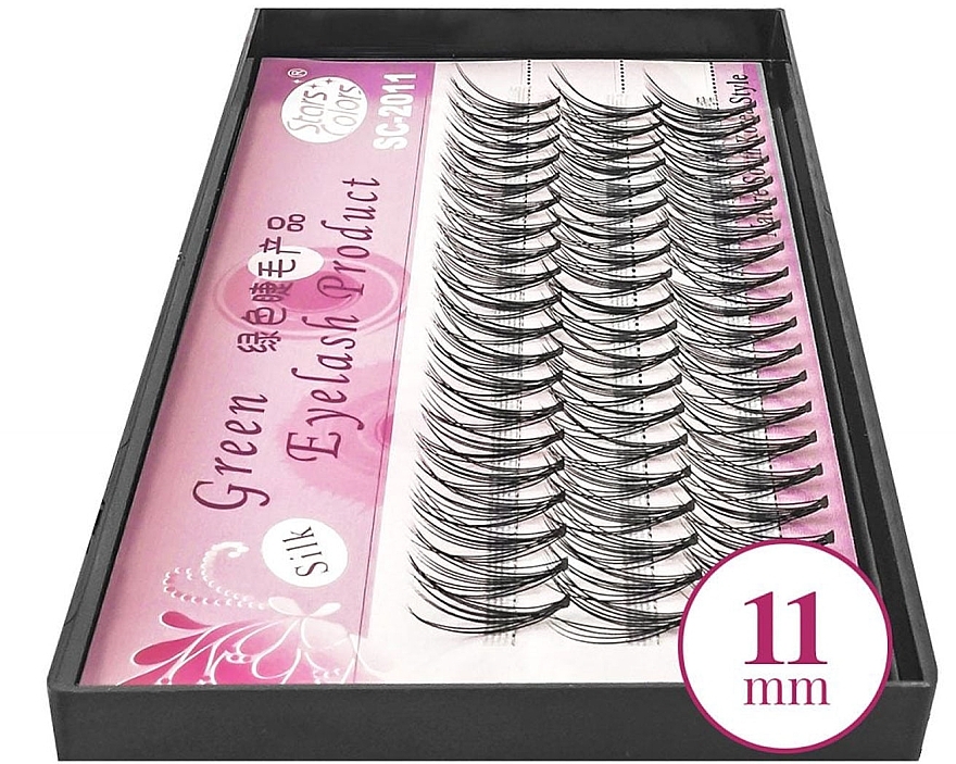 Lash Individuals, C, 11 mm - Clavier Pink Silk Green Eyelash — photo N2