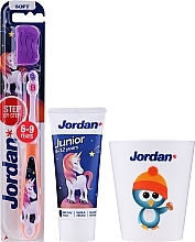 Fragrances, Perfumes, Cosmetics Set "Unicorn 2" - Jordan Junior (toothpaste/50ml + toothbrush/1pc + cup)