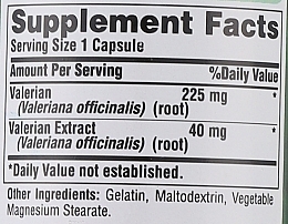 Supplement 'Valerian Root', 265 mg - Puritan's Pride Valerian Root 265 mg — photo N3