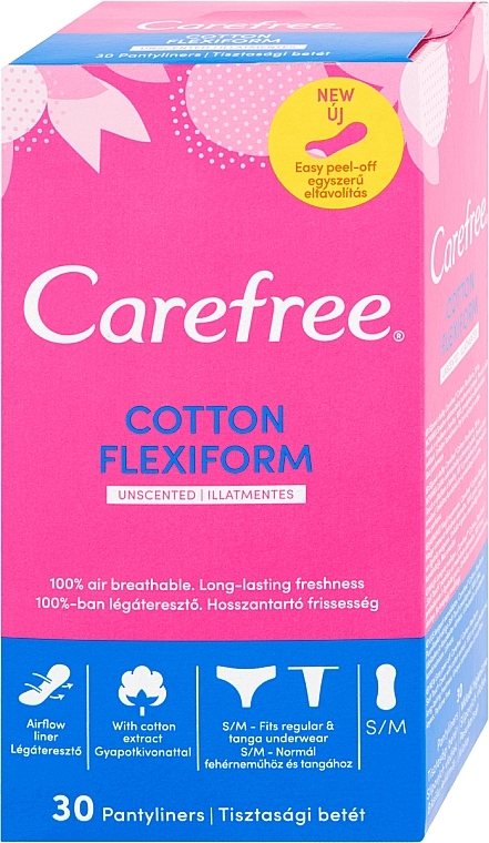 Flexible Daily Liners, 30pcs - Carefree Cotton FlexiForm — photo N1