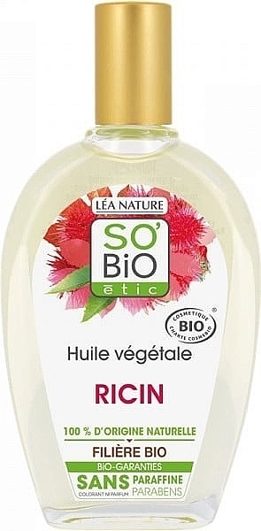 Hair, Brow & Lash Oil 'Castor' - So'Bio Etic Organic Castor Bean Oil — photo N1
