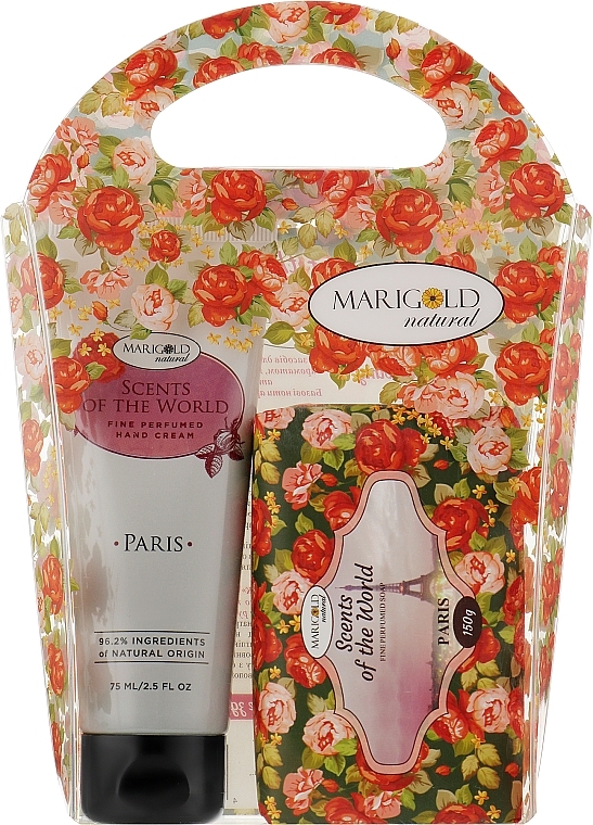 Soap & Hand Cream Set "Paris" - Marigold Natural Paris (h/cr/75ml + soap/150g) — photo N1