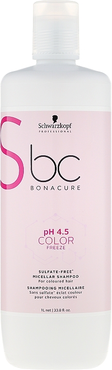 Micellar Sulfate-Free Shampoo for Color-Treated Hair - Schwarzkopf Professional Bonacure Color Freeze Sulfate-free Micellar Shampoo — photo N3