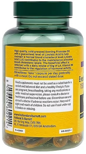 Evening Primula Dietary Supplement, 1500 mg - Holland & Barrett High Strength Cold Pressed Evening Primrose Oil 1500mg — photo N3