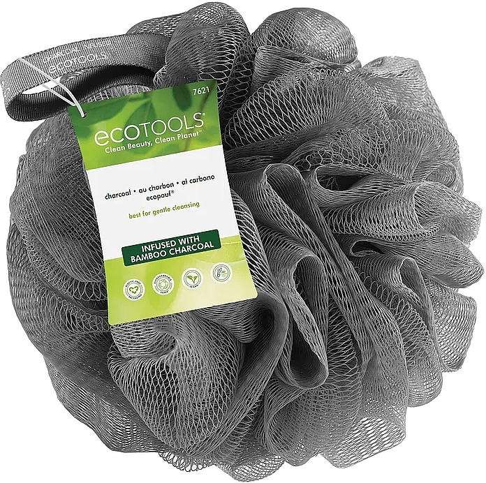 Charcoal Washcloth - EcoTools Charcoal EcoPouf Bath Sponge — photo N1